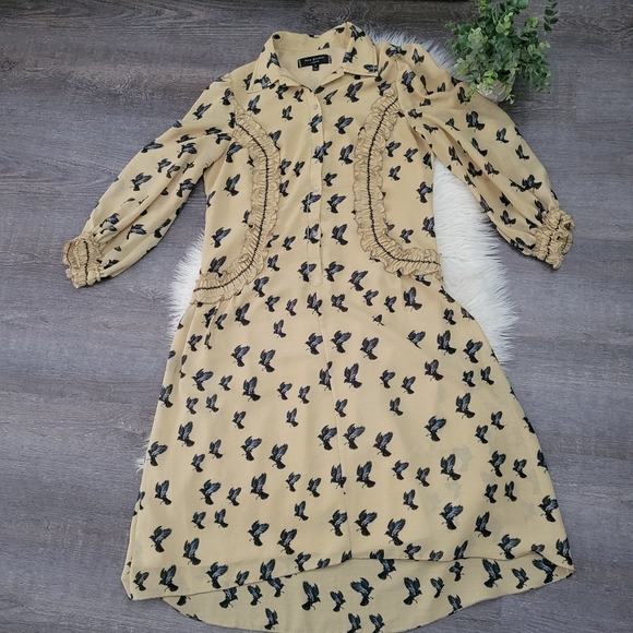 Max Studio London Bird Print Dress size Medium - Picture 5 of 15